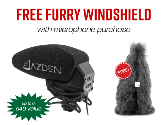 Free furry windshield with microphone purchase. $40 value.